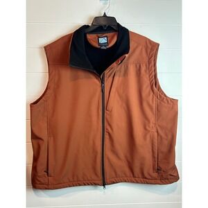 Iceburg Outerwear Mens 2XL Vest Full‎ Zip Sleeveless Jacket Rust Brown